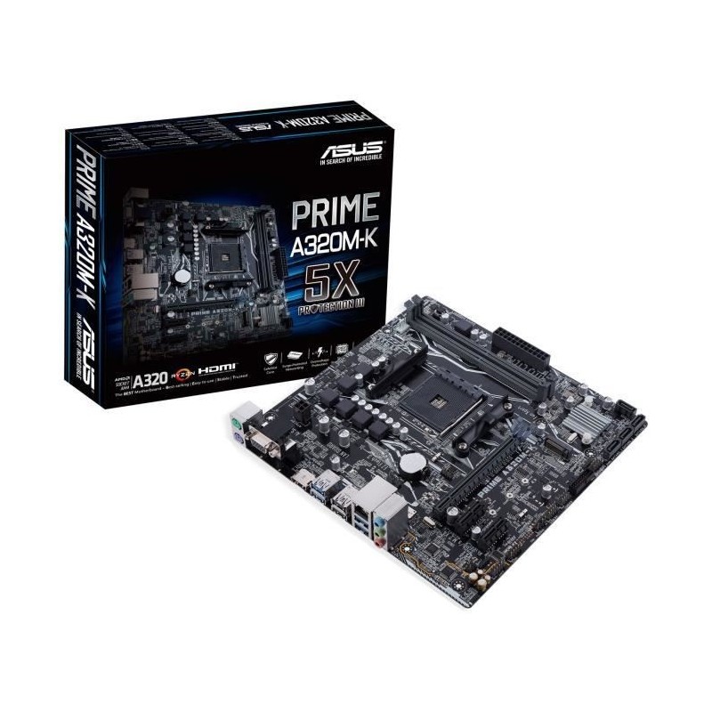 ASUS PRIME A320M-K Carte Mere micro ATX AMD A320 DDR4 - 90MB0TV0-M0EAY0 - vue emballage
