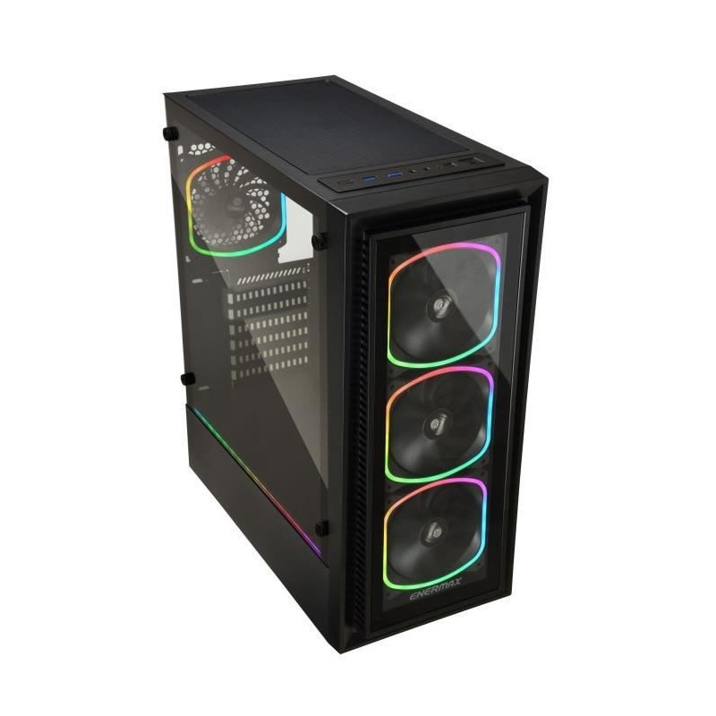 ENERMAX StarryFort Boitier PC gaming Tour ATX - 4 Ventilateurs SquA RGB inclus