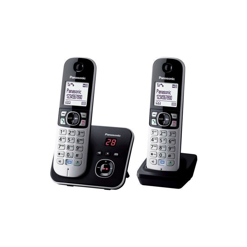 PANASONIC KX-TG6822 Duo Téléphones Sans fil avec Répondeur - Noir et Gris  avec Quadrimedia