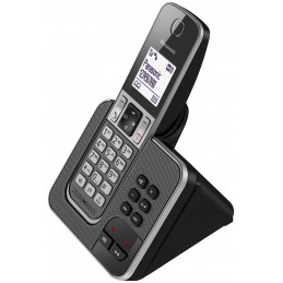PANASONIC KX-TGD320FRG Solo Téléphone Sans Fil Répondeur - Noir - vue de trois quart