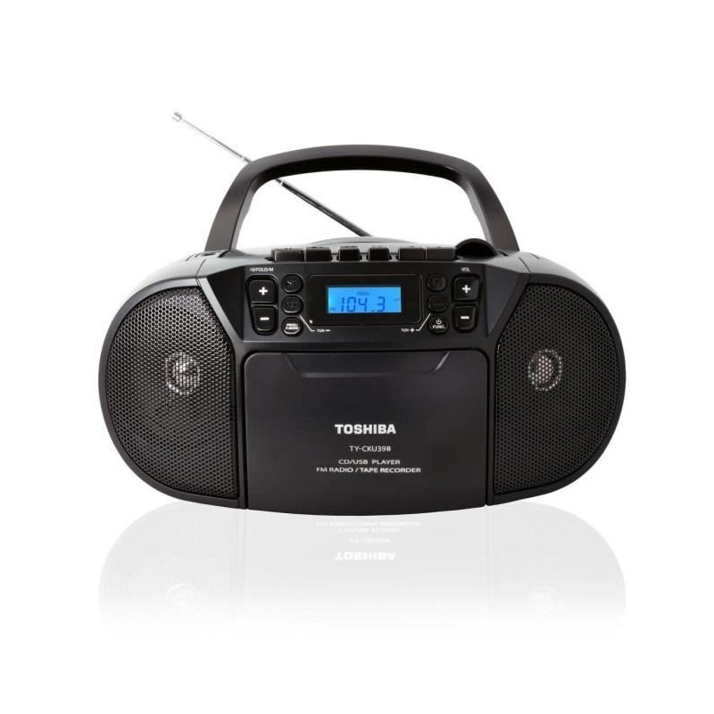 TOSHIBA Boombox Radio CD Bluetooth Cassette - Noir (TY-CKU39B)