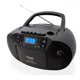 TOSHIBA Boombox Radio CD Bluetooth Cassette - Noir (TY-CKU39B) - vue de trois quart