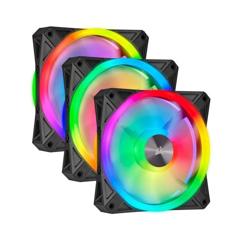 CORSAIR QL120 RGB Pack 3 Ventilateurs 120 mm - Fan Kit RGB + Lighting Node CORE (CO-9050098-WW)