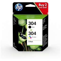 HP 304 Pack Cartouches d'encre authentiques Noir + Trois couleurs (3JB05AE)